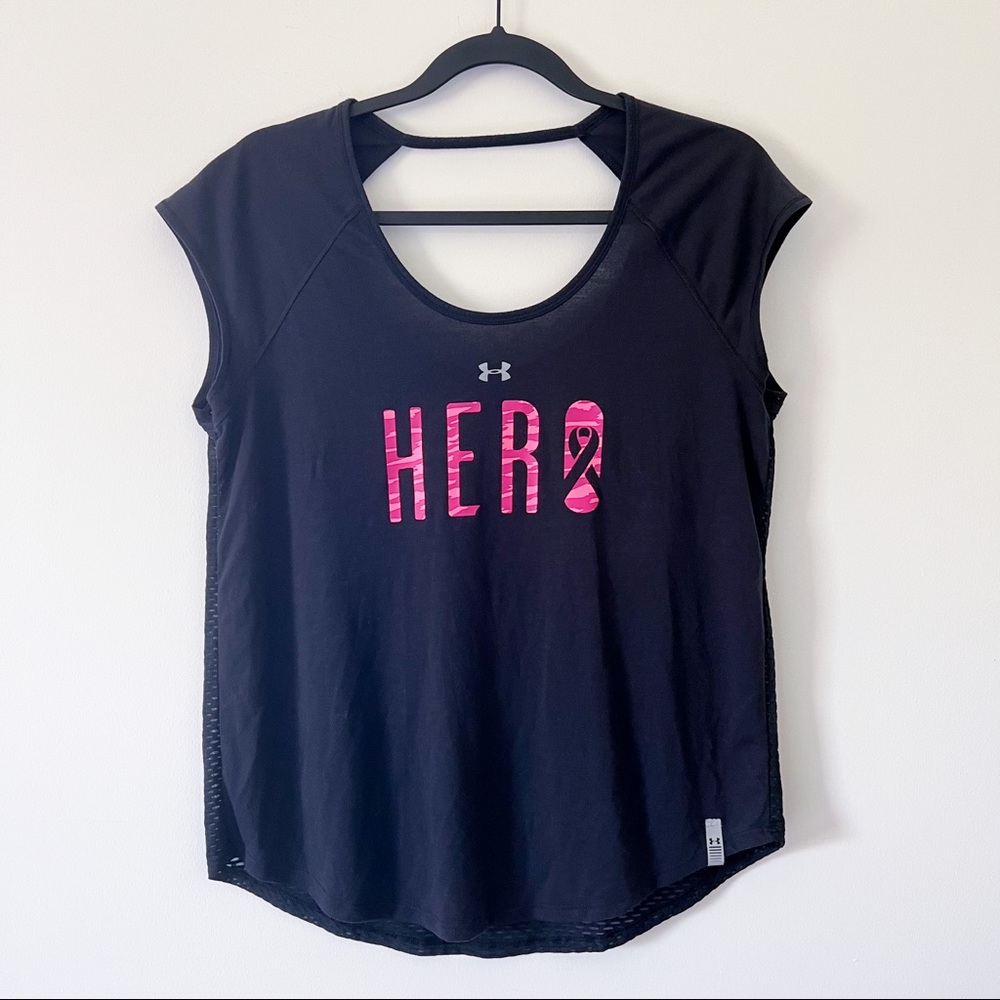 under armour | hero breast cancer short sleeve top medium